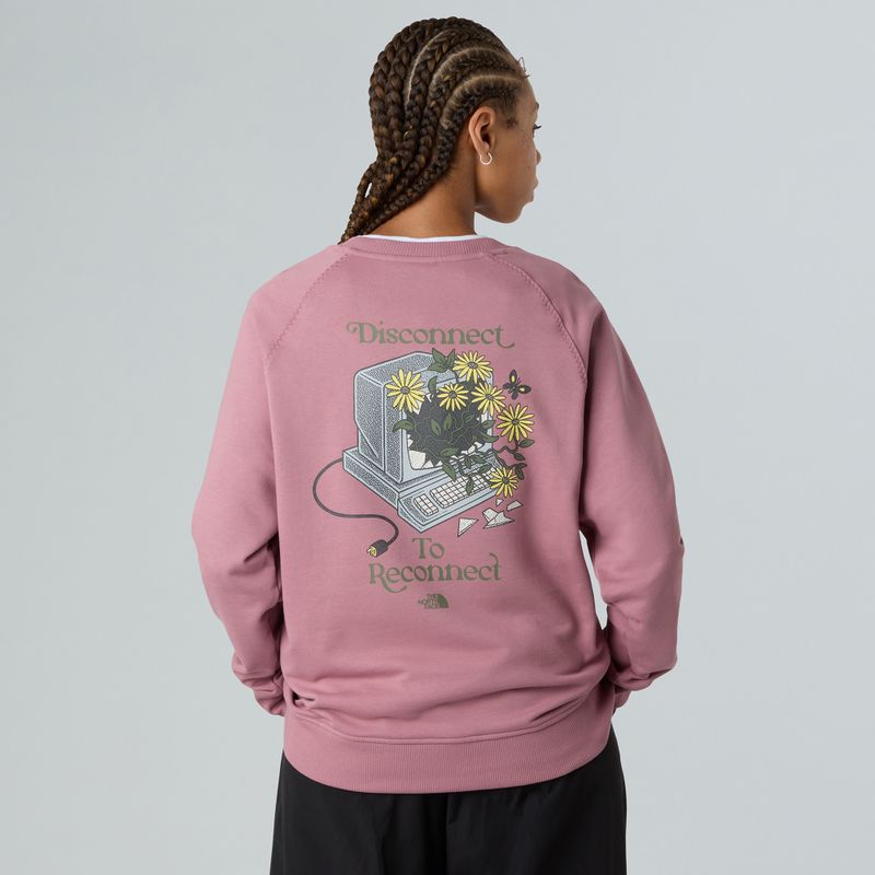 Dámská mikina The North Face Connect Relaxed Crew Graphic nostalgia rose 2