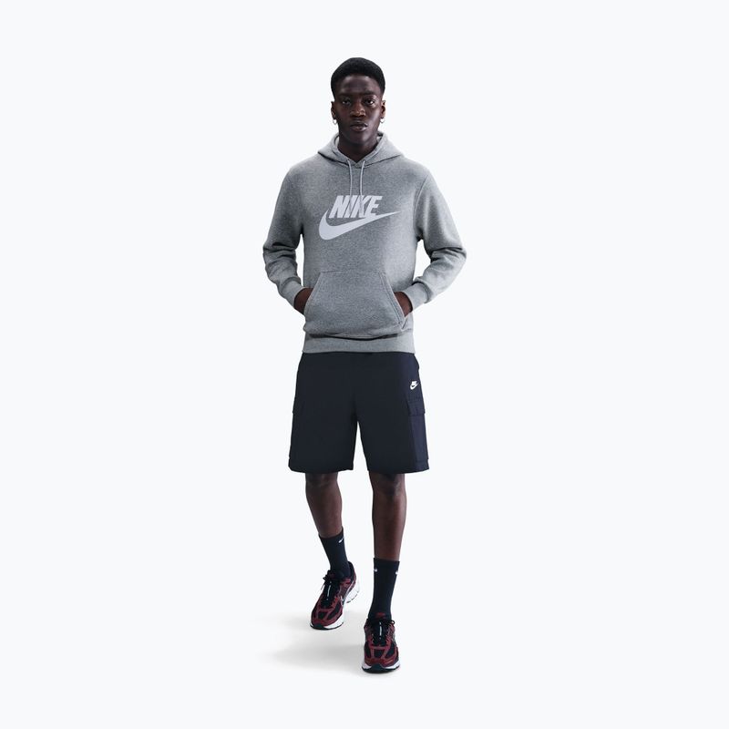 Pánská mikina Nike Club Pullover Hoodie dark grey heather/light smoke grey/white 2