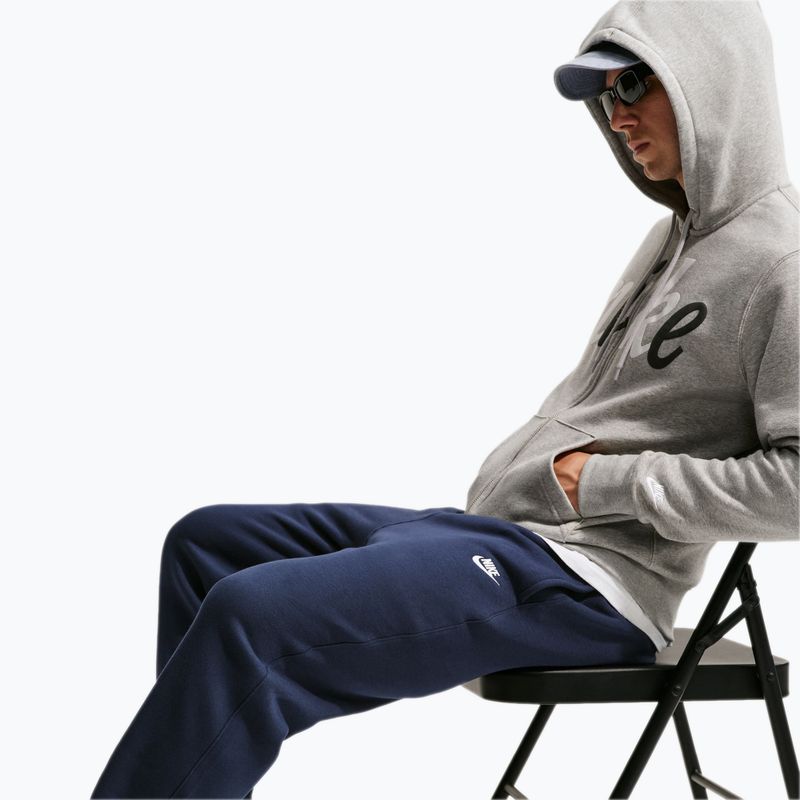 Pánské kalhoty Nike Club Cuffed Brushed obsidian/obsidian/white 5
