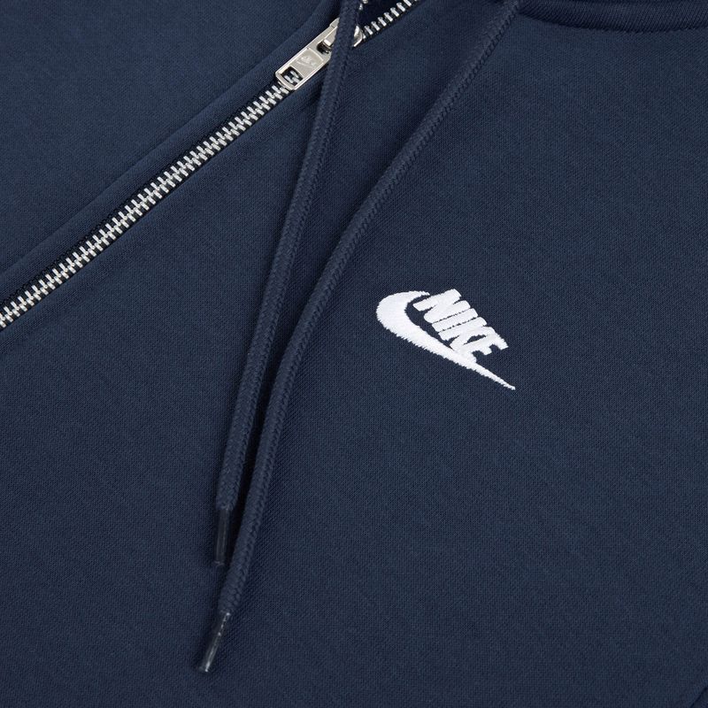 Pánská mikina Nike Club Full Zip Hoodie obsidian/obsidian/white 8