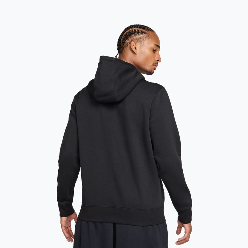 Pánská mikina Nike Club Full Zip Hoodie black/black/white 3
