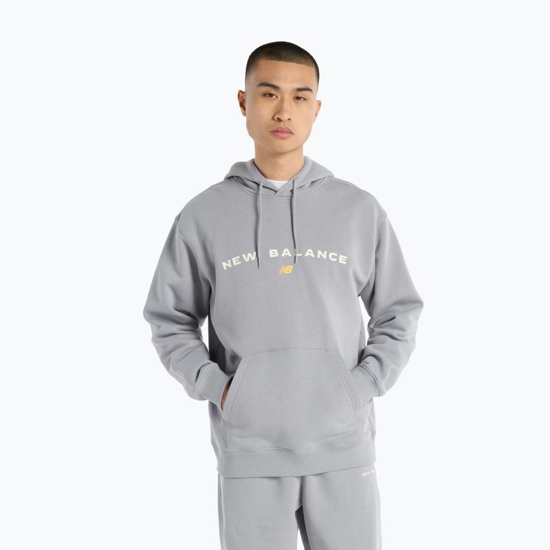 Pánská mikina New Balance Reimagine Fleece Hraphic Hoody slategrey