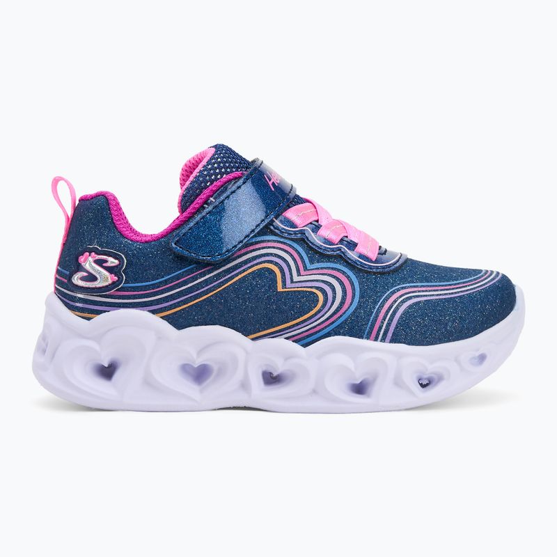 Dětské boty SKECHERS Heart Lights Retro Hearts navy leather/multi trim 2
