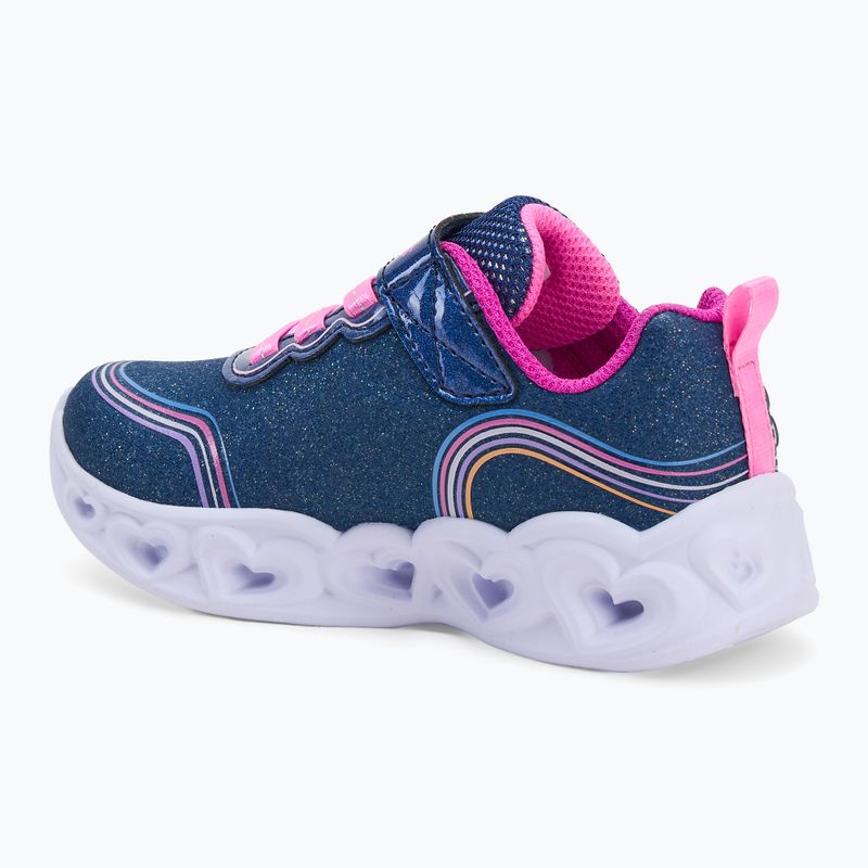 Dětské boty SKECHERS Heart Lights Retro Hearts navy leather/multi trim 3