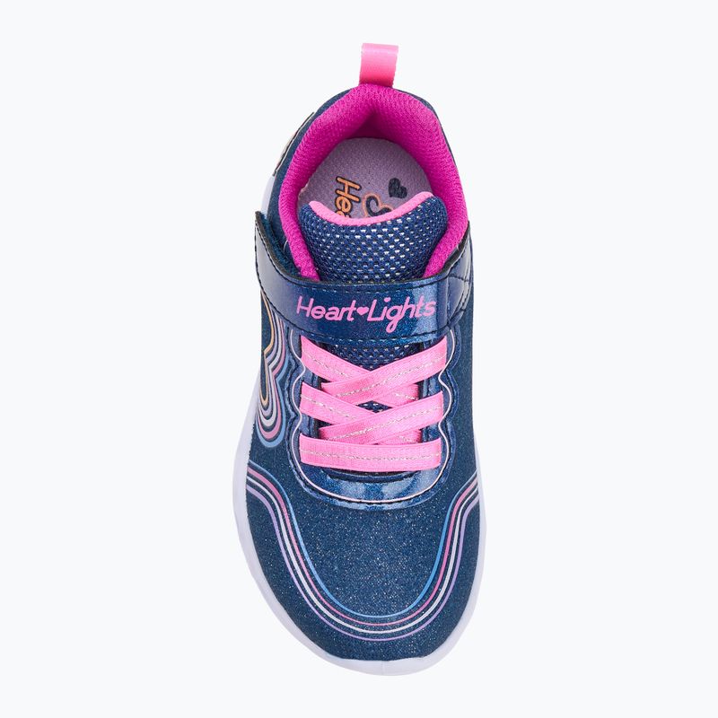 Dětské boty SKECHERS Heart Lights Retro Hearts navy leather/multi trim 5