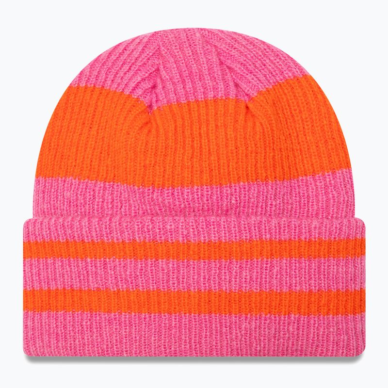 Dámská zimní čepice  New Era Stripe Cuff Knit Beanie pastel pink 2