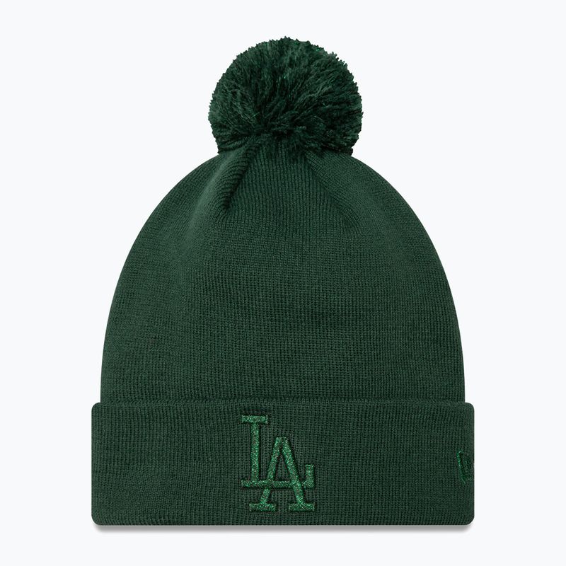 Dámská kšiltovka New Era Metallic Bobble Knit Beanie Los Angeles Dodgers dark green