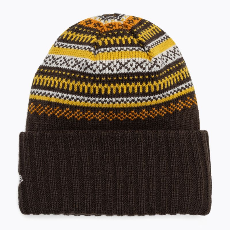 Dámská zimní čepice New Era Rail Isle Cuff Knit Beanie dark brown 2