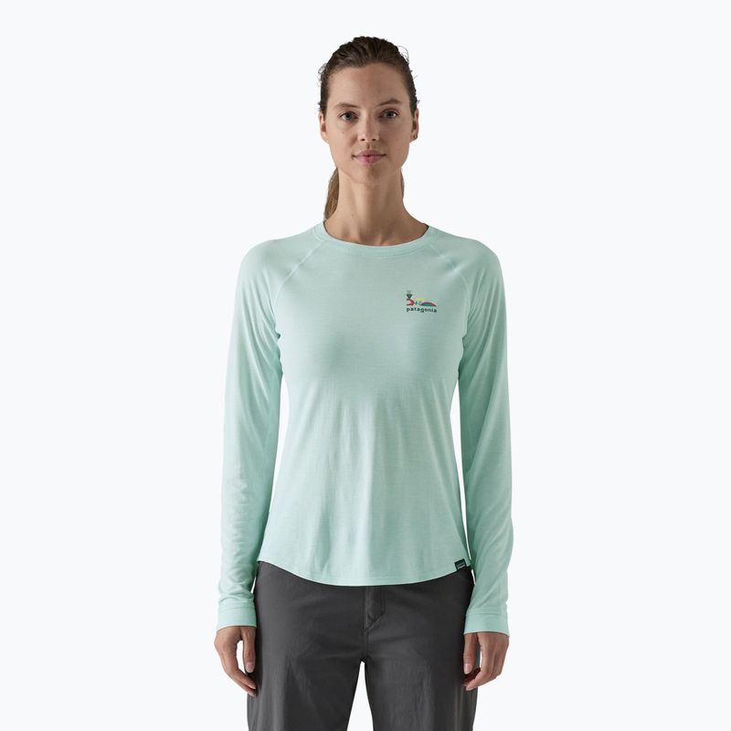 Dámské tričko longsleeve  Patagonia Capilene Cool Trail Graphic lose it/wispy green