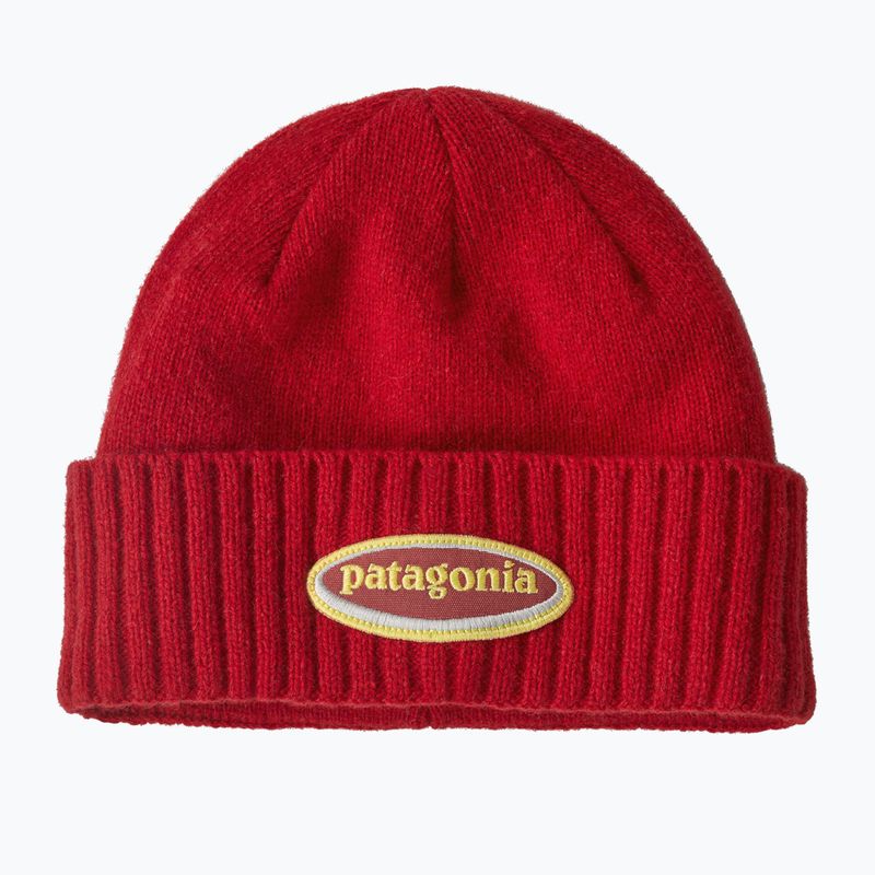 Zimní čepice Patagonia Brodeo Beanie oval logo: amanita red
