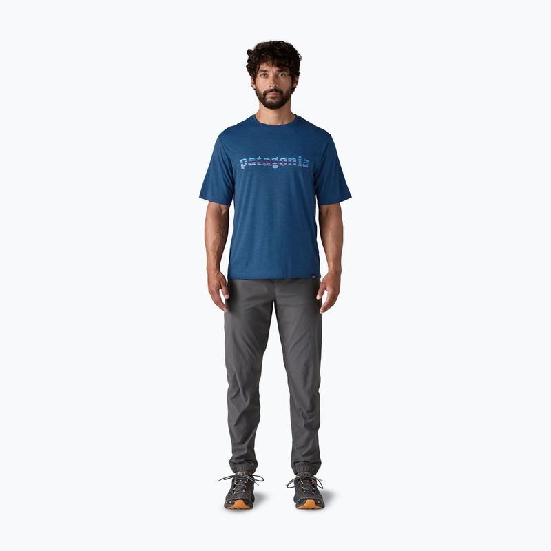 Pánské tričko Patagonia Cap Cool Daily Graphic Shirt '73 text logo / clement blue x-dye 2