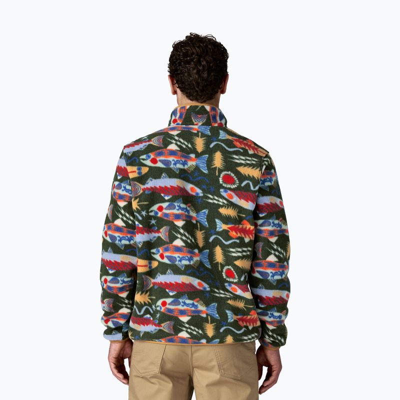 Pánská trekkingová mikina Patagonia LW Synch Snap-T P / O salmon energy: old growth green 2