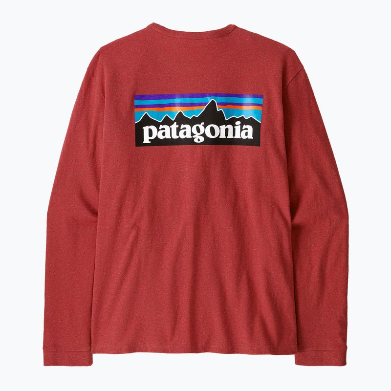 Dámské tričko Longsleeve Patagonia P-6 Logo Responsibili-Tee potters red 2