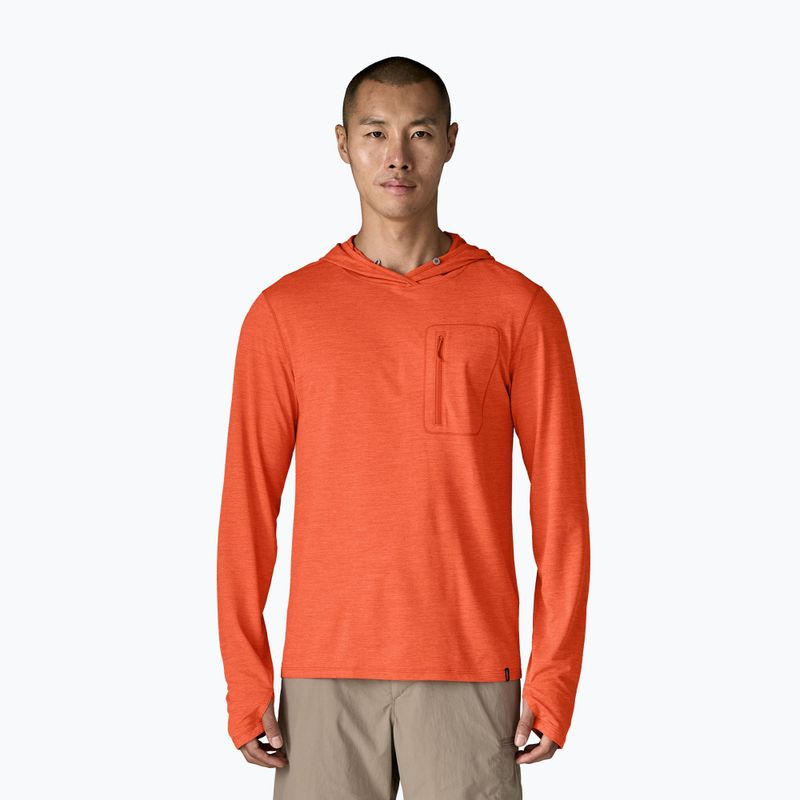 Pánská mikina Patagonia Capilene Cool Sun Hoody coal orange/light coal orange x-dye