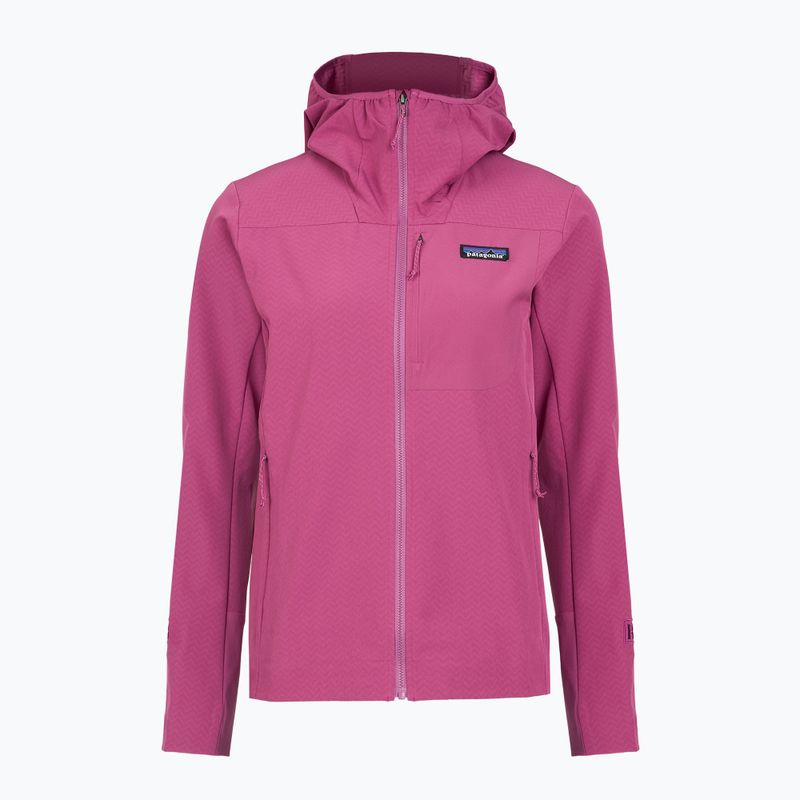 Dámská softshellová bunda Patagonia R1 CrossStrata Hoody faded magenta