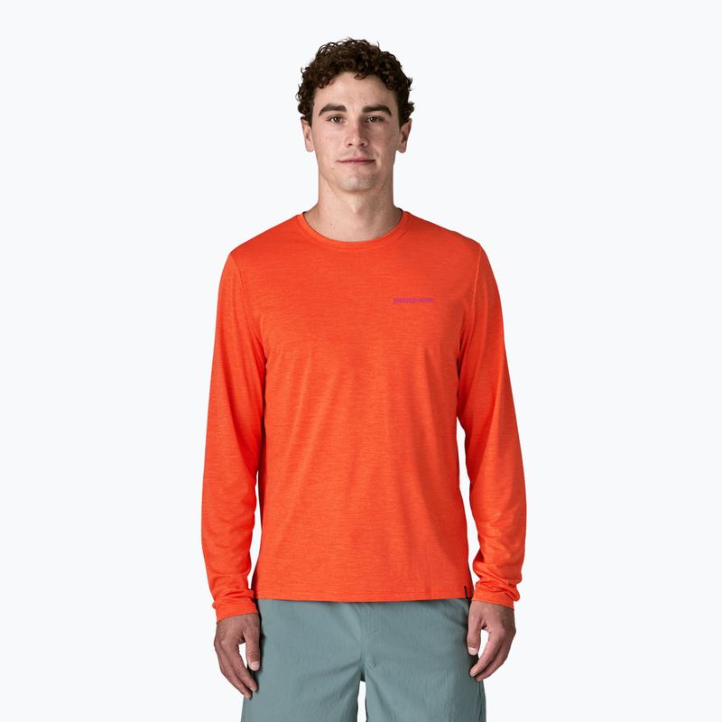 Pánské tričko Longsleeve Patagonia Capilene Cool Daily - Boardshort Logo orange peel/light orange peel x-dye