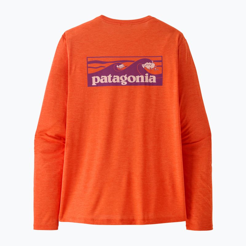 Pánské tričko Longsleeve Patagonia Capilene Cool Daily - Boardshort Logo orange peel/light orange peel x-dye 3