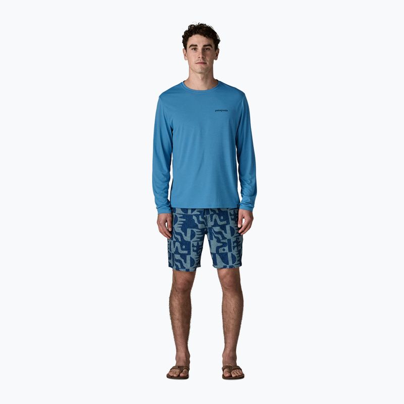 Pánské tričko Longsleeve Patagonia Capilene Cool Daily - Boardshort Logo shore blue/light shore blue x-dye 2