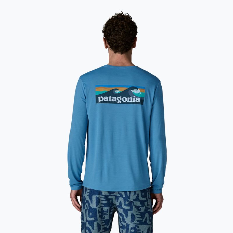 Pánské tričko Longsleeve Patagonia Capilene Cool Daily - Boardshort Logo shore blue/light shore blue x-dye 3