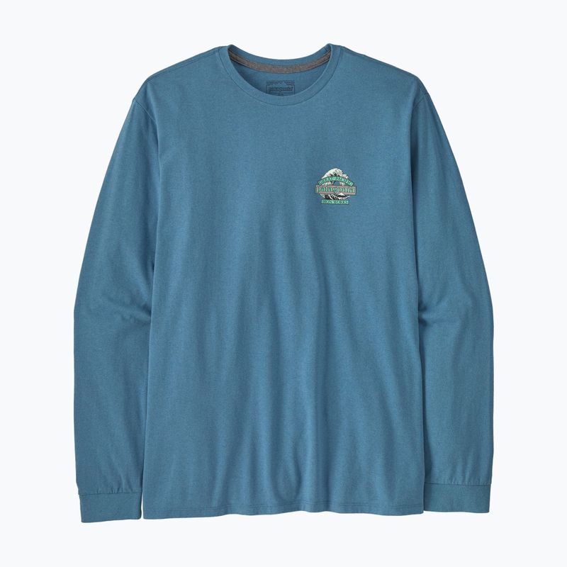 Pánské trekingové tričko Longsleeve Patagonia Great Waves Responsibili Tee shore blue 5