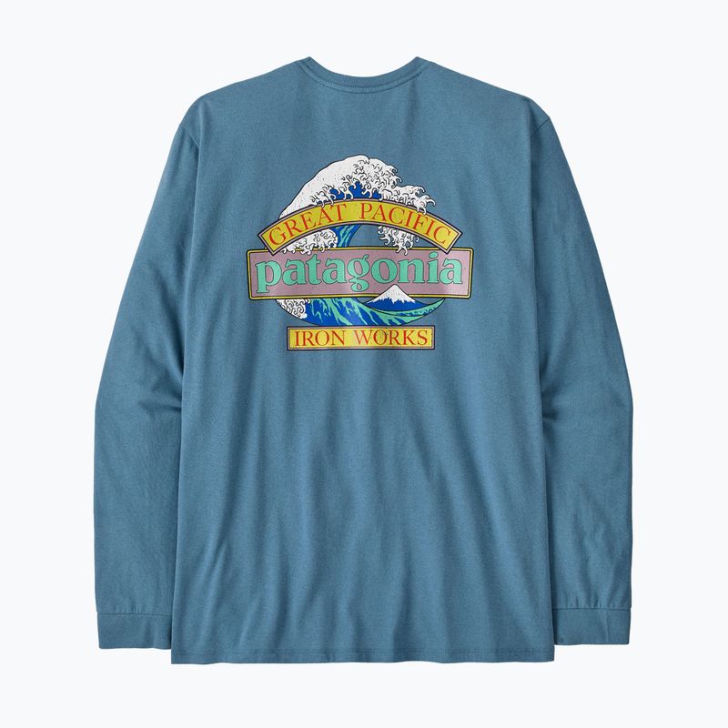Pánské trekingové tričko Longsleeve Patagonia Great Waves Responsibili Tee shore blue 6