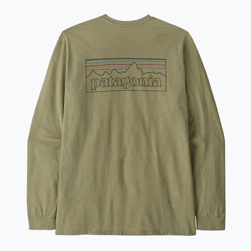 Pánské tričko Longsleeve Patagonia P-6 Logo Responsibili p-6 outline/gumtree green 2