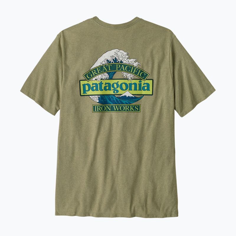 Pánské trekové tričko Patagonia Great Waves Responsibili Tee gumtree green 2