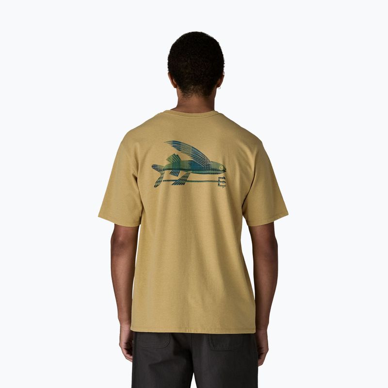 Pánské tričko Patagonia Flying Fish Responsibili Tee limestone yellow/heritage fitz 3