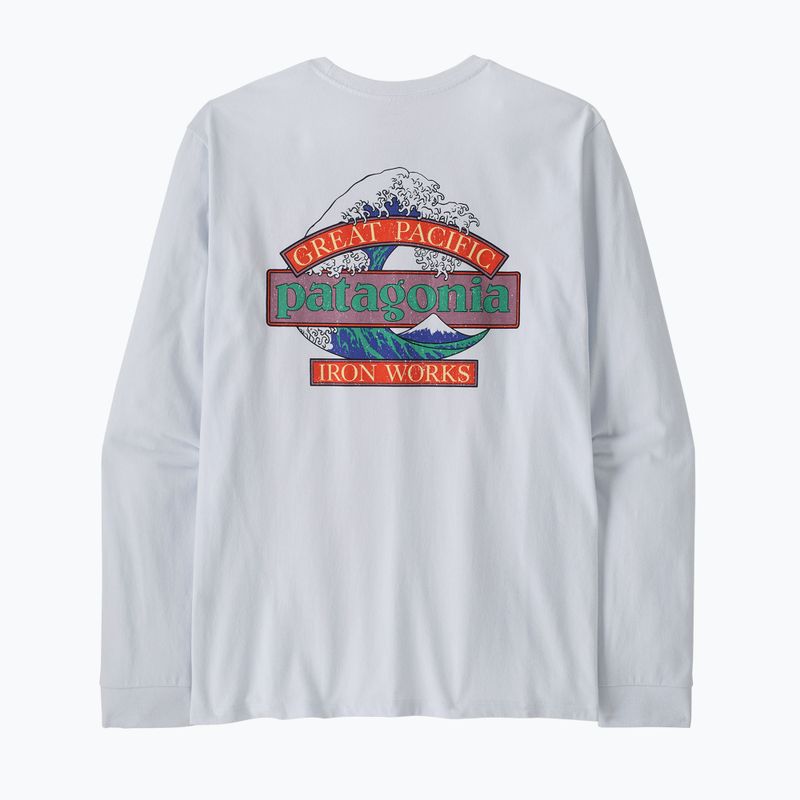 Pánské trekingové tričko Longsleeve Patagonia Great Waves Responsibili Tee white 2