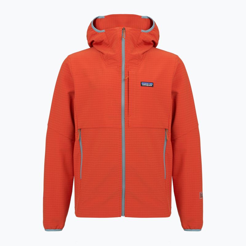 Pánská softshellová bunda Patagonia R1 TechFace Hoody hot ember