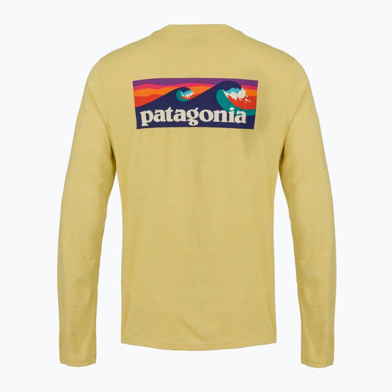 Pánské tričko Longsleeve Patagonia Cap Cool Daily Boardshort Logo LS limestone yellow - Light Limestone yellow x-dye 2