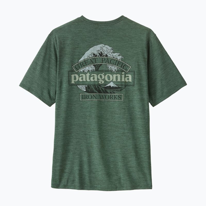 Pánské tričko na lezení Patagonia Cap Cool Daily Great Waves canopy green - light canopy green x-dye 2