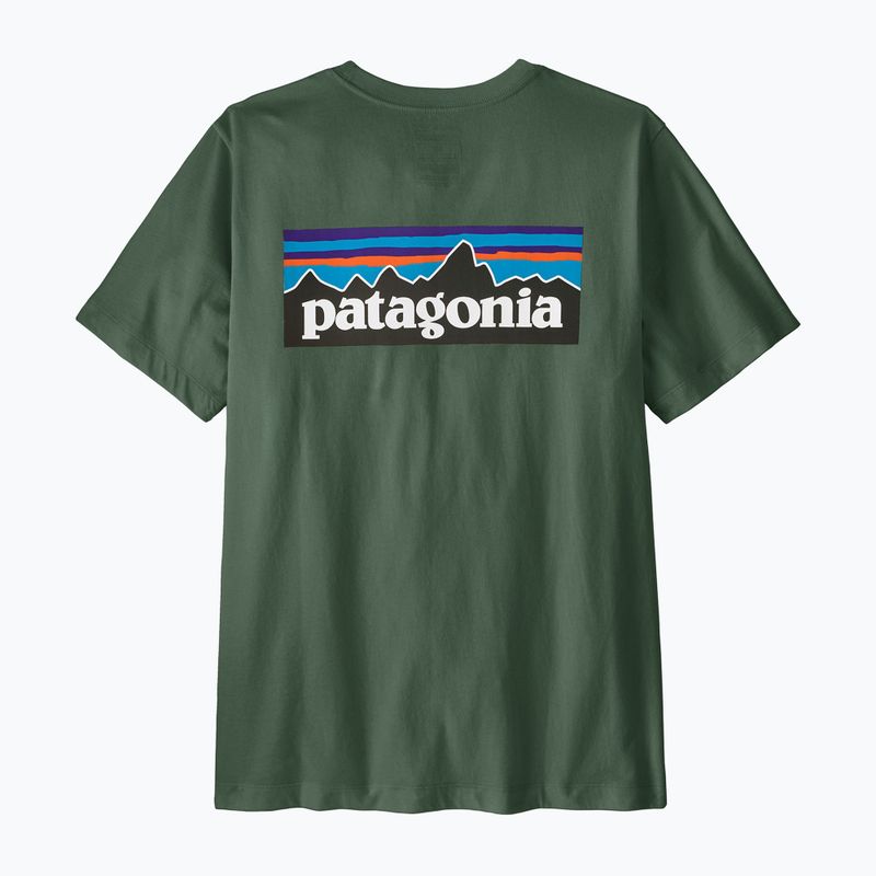 Pánské tričko na lezení Patagonia P-6 Logo canopy green 2