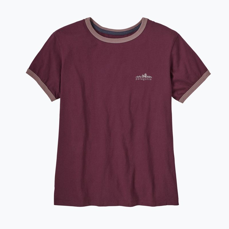 Dámské tričko Patagonia Fitz Roy Foothills Ringer Tee berry fig