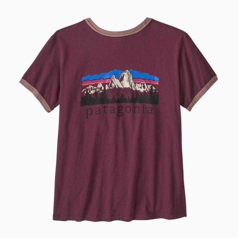 Dámské tričko Patagonia Fitz Roy Foothills Ringer Tee berry fig 2