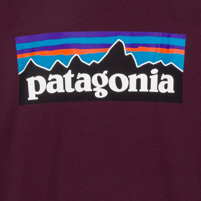 Pánské tričko Longsleeve Patagonia P-6 Logo Responsibili berry fig 4