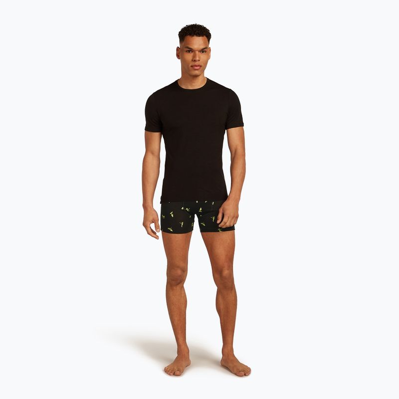 Pánské termo boxerky Icebreaker Anatomica Snow Day black/peridot/aop 6
