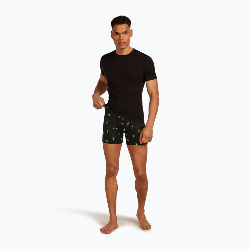 Pánské termo boxerky Icebreaker Anatomica Snow Day black/peridot/aop 7