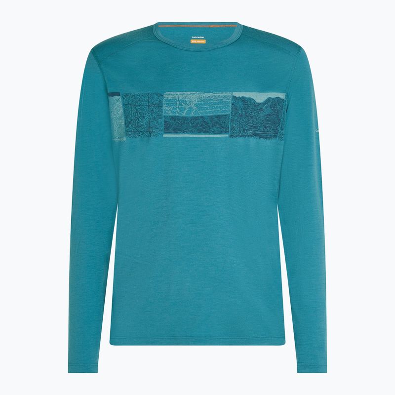 Pánská termoakční mikina icebreaker Merino 200 Oasis Crewe Elevation Line topaz 7
