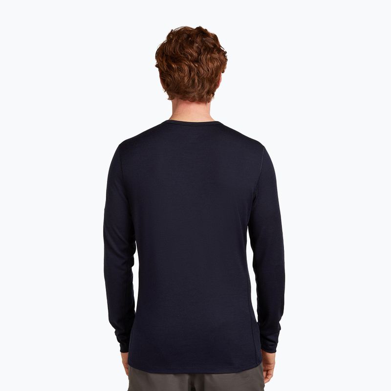 Pánská termoakční mikina icebreaker Merino 200 Oasis Crewe Elevation Line midnight navy 3