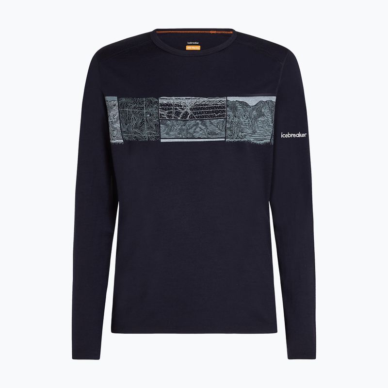 Pánská termoakční mikina icebreaker Merino 200 Oasis Crewe Elevation Line midnight navy 7