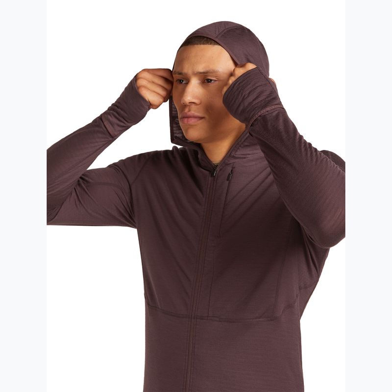 Pánská trekingová mikina Icebreaker Merino 200 RealFleece Descender Zip Hoodie java 5