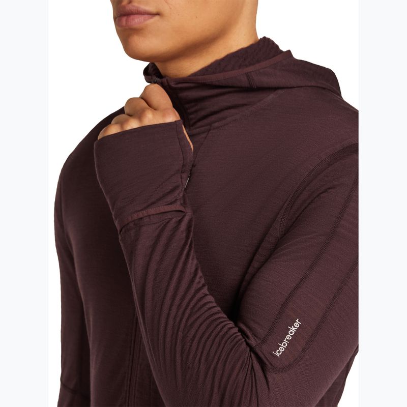 Pánská trekingová mikina Icebreaker Merino 200 RealFleece Descender Zip Hoodie java 8