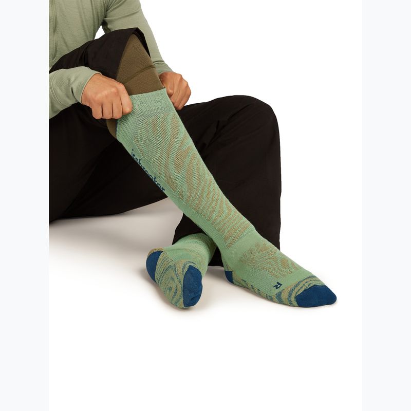Pánské lyžařské ponožky Icebreaker Merino Ski+ Medium OTC Mountain Contour seaglass/atlantis/trail 4