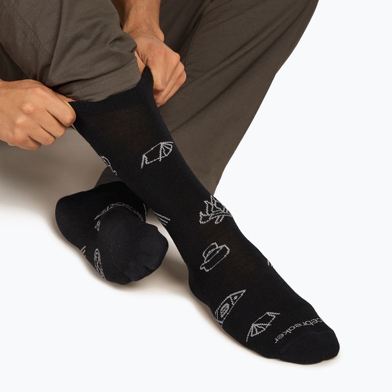 Pánské ponožky Icebreaker Merino Ultralight Crew Camp Ess black/alloy 3