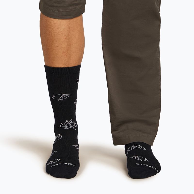 Pánské ponožky Icebreaker Merino Ultralight Crew Camp Ess black/alloy 4