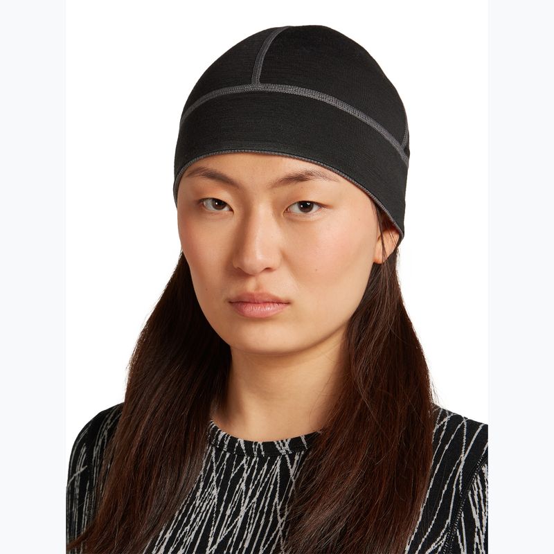 Zimní čepice icebreaker Merino 260 Waffle Reversible Beanie obsidian/černá 4