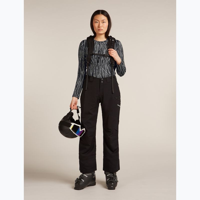 Dámské trekkingové triko Longsleeve Icebreaker Merino 260 Tech Vertex Crewe Delta Lines AOP black/snow/j 8