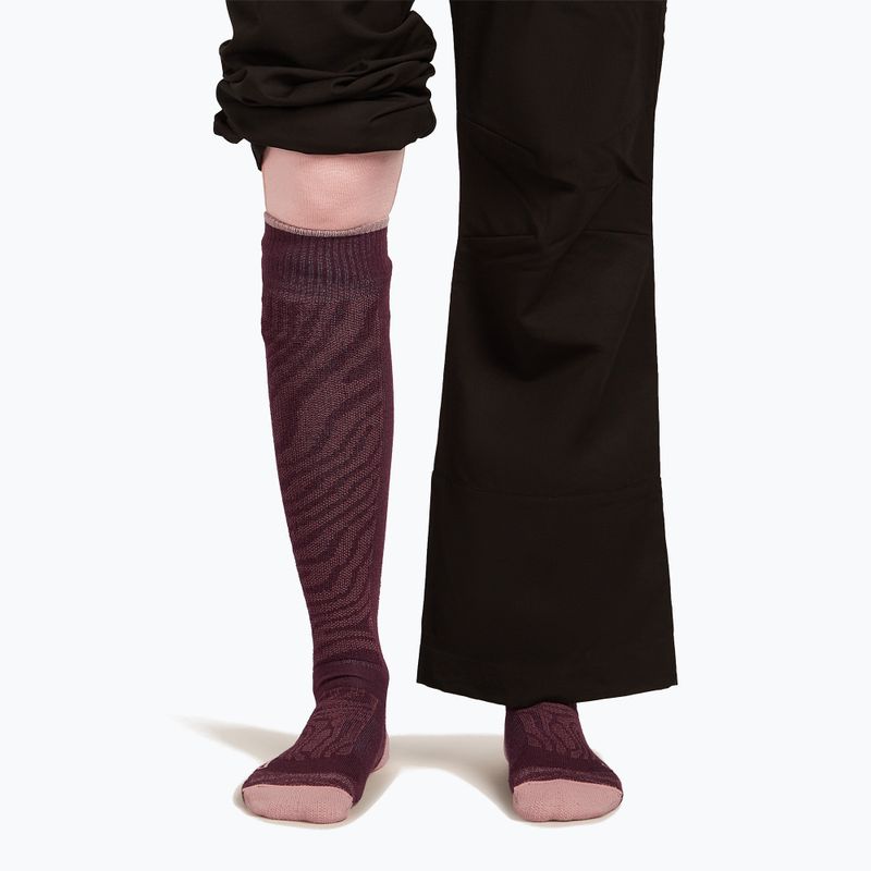 Dámské lyžařské ponožky icebreaker Merino Ski+ Medium OTC Mountain Contour java/blush/summit 3