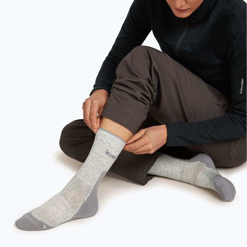 Dámské ponožky Icebreaker Merino Hike+ Light Crew blizzard heather/alloy 3